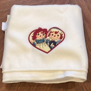 Cream Raggedy Ann and Andy Blanket EUC
